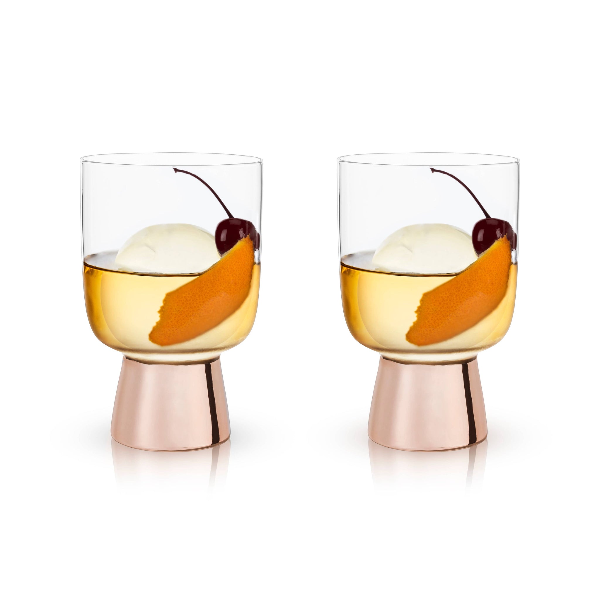 Set of 2 Raye Copper Footed Cocktail Tumblers in Gift Box | Gift for