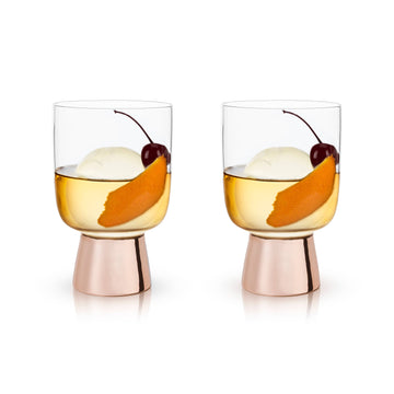 Set of 2 Raye Copper Footed Cocktail Tumblers in Gift Box | Gift for